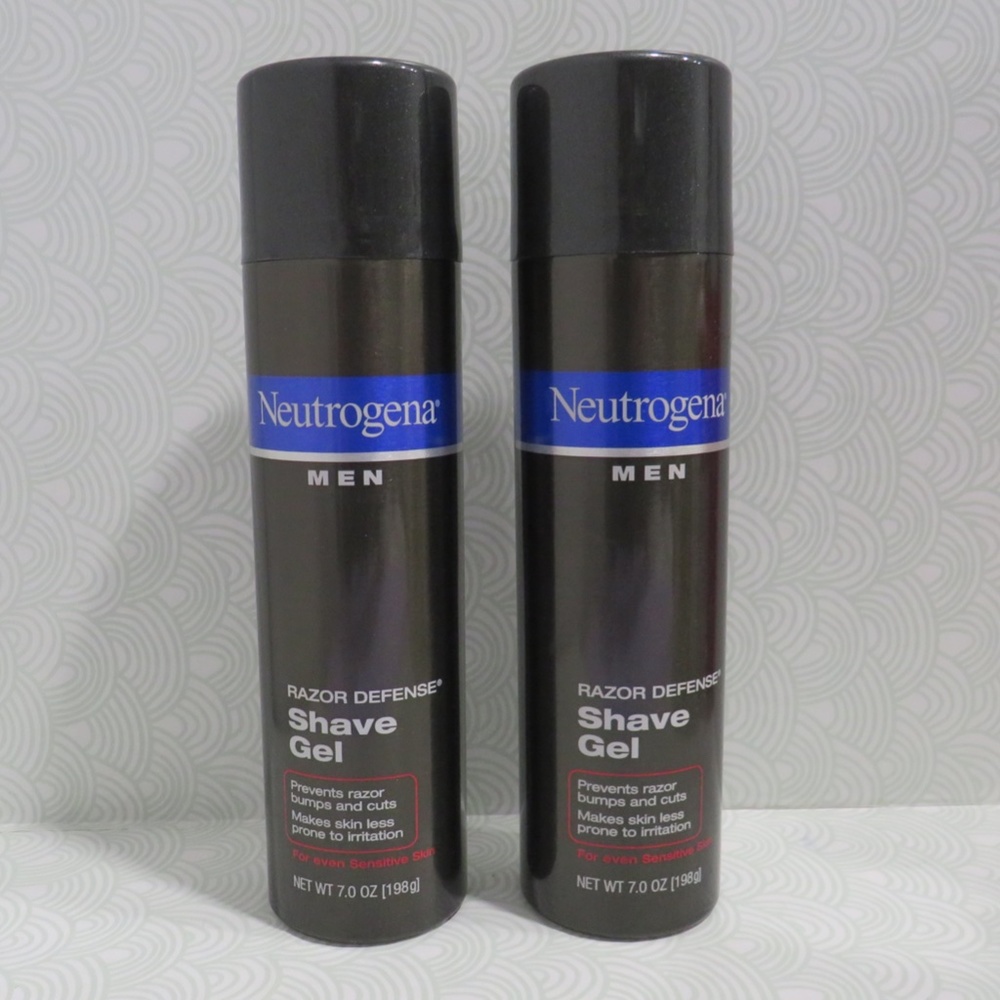NEUTROGENA💥MEN SHAVE GEL RAZOR DEFENSE SENSITIVE SKIN 7 OZ - LOT OF 2💥